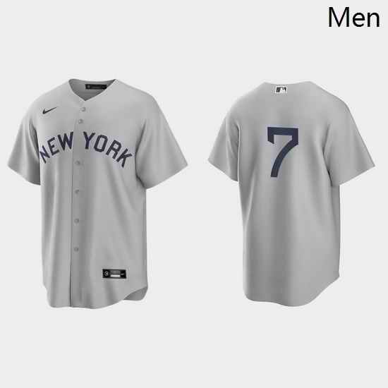 Men New York Yankees 7 Mickey Mantle Men Nike Gray 2021 Field of Dreams Game MLB Jersey